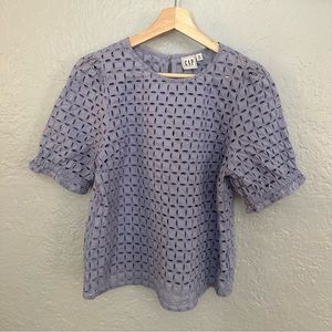 *Gap Eyelet Puff Sleeve Top